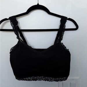 PINK Black Lace Trim Bralette